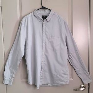 H&M Regular Fit Mens Dress Shirt size L Gray